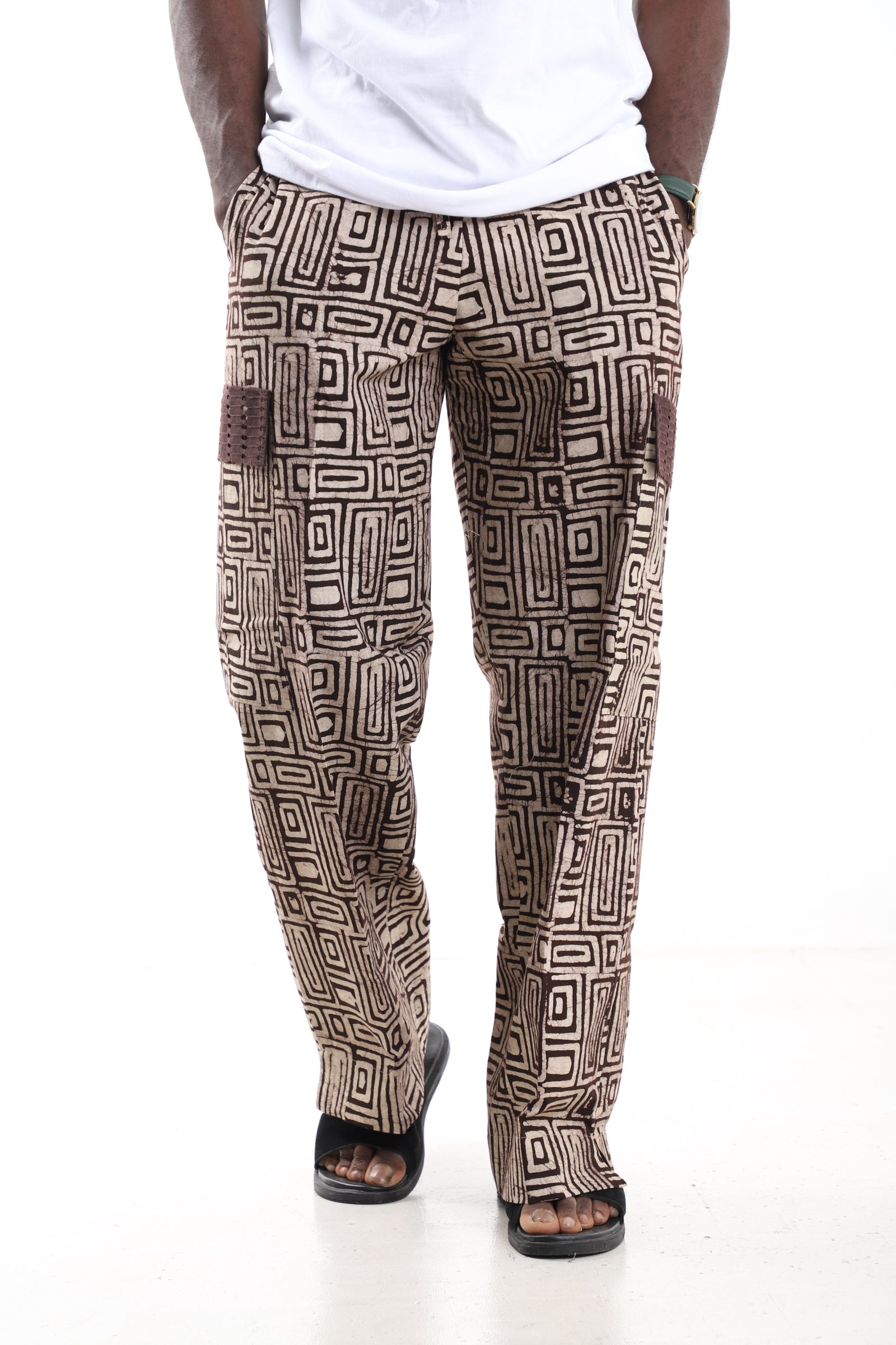 Hand-Dyed Adire Cargo Trousers