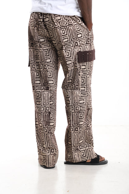 Hand-Dyed Adire Cargo Trousers