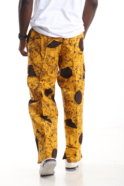 The Ochre Earth Cargo Trousers | Hand-Dyed Adire Utility Pants