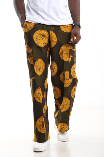 The Midnight Maze Cargo Trousers | Hand-Dyed Adire Utility Pants