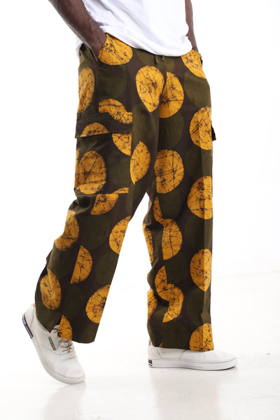 The Midnight Maze Cargo Trousers | Hand-Dyed Adire Utility Pants
