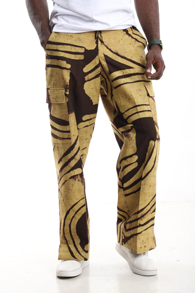 The Earth Matrix Cargo Trousers | Hand-Dyed Adire Utility Pants