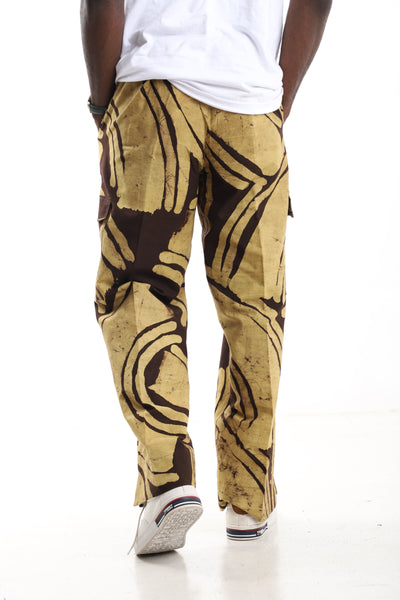 The Earth Matrix Cargo Trousers | Hand-Dyed Adire Utility Pants