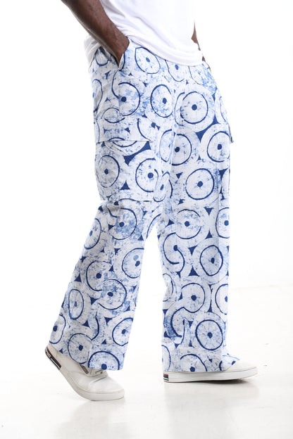 The Solar Eclipse Cargo Trousers | Hand-Dyed Adire Utility Pants