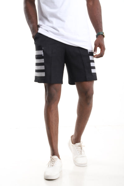 The Graphic Stripe Linen Shorts