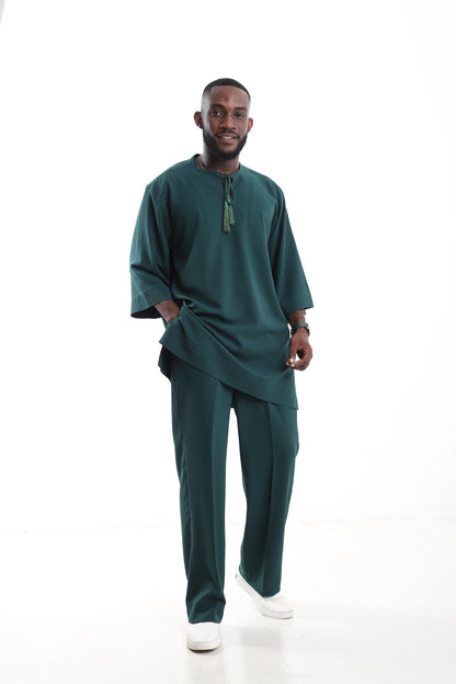 The Emerald Court Set | Contemporary Minimalist Tunic &amp; Trousers