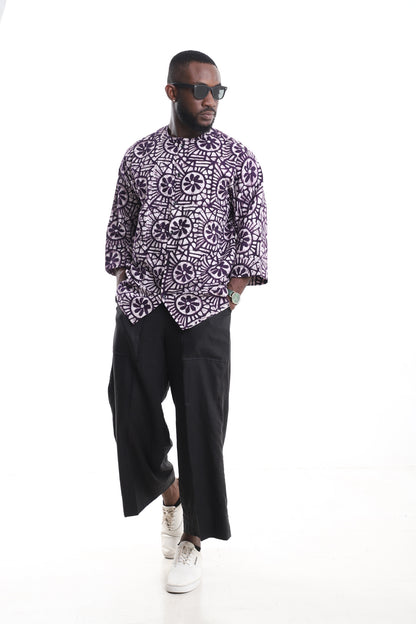 Premium 2-Piece Men's Linen &amp; Adire Set