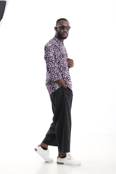 Premium 2-Piece Men's Linen &amp; Adire Set