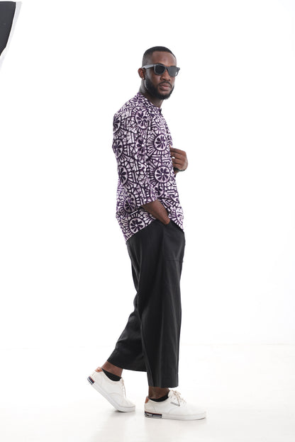 Premium 2-Piece Men's Linen &amp; Adire Set