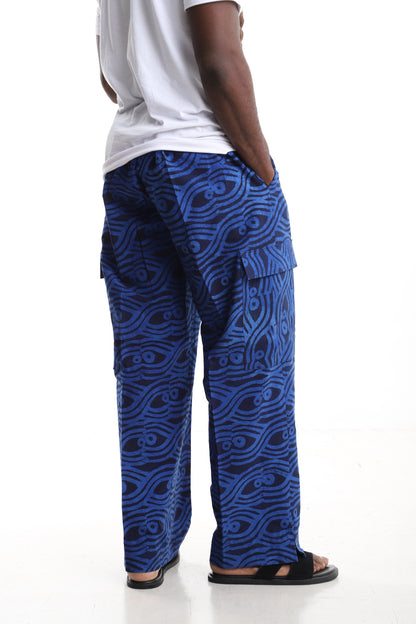 Premium Handcrafted Adire Cargo Pants – Modern African Menswear Streetwear