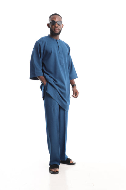 Men’s Luxury Contemporary Asymmetric Set – Steel Blue