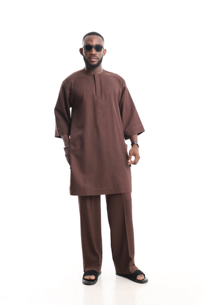 Men’s Luxury Contemporary Senator Set – Coffee Brown