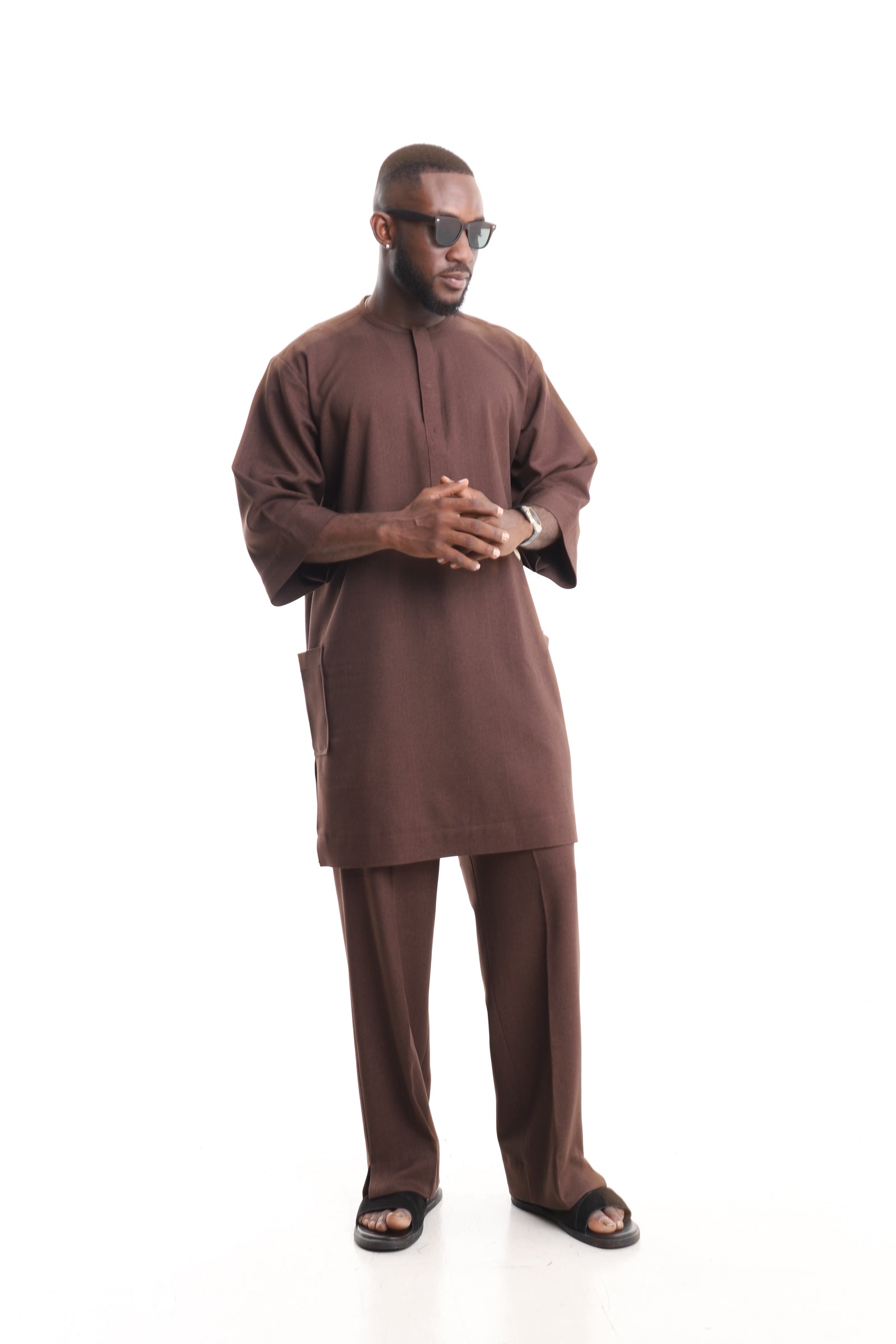 Men’s Luxury Contemporary Senator Set – Coffee Brown