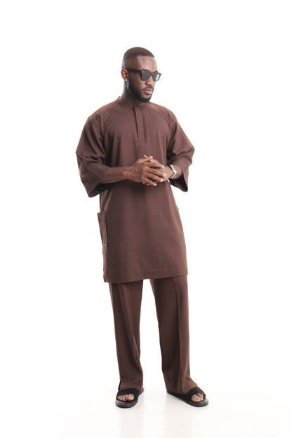 Men’s Luxury Contemporary Senator Set – Coffee Brown