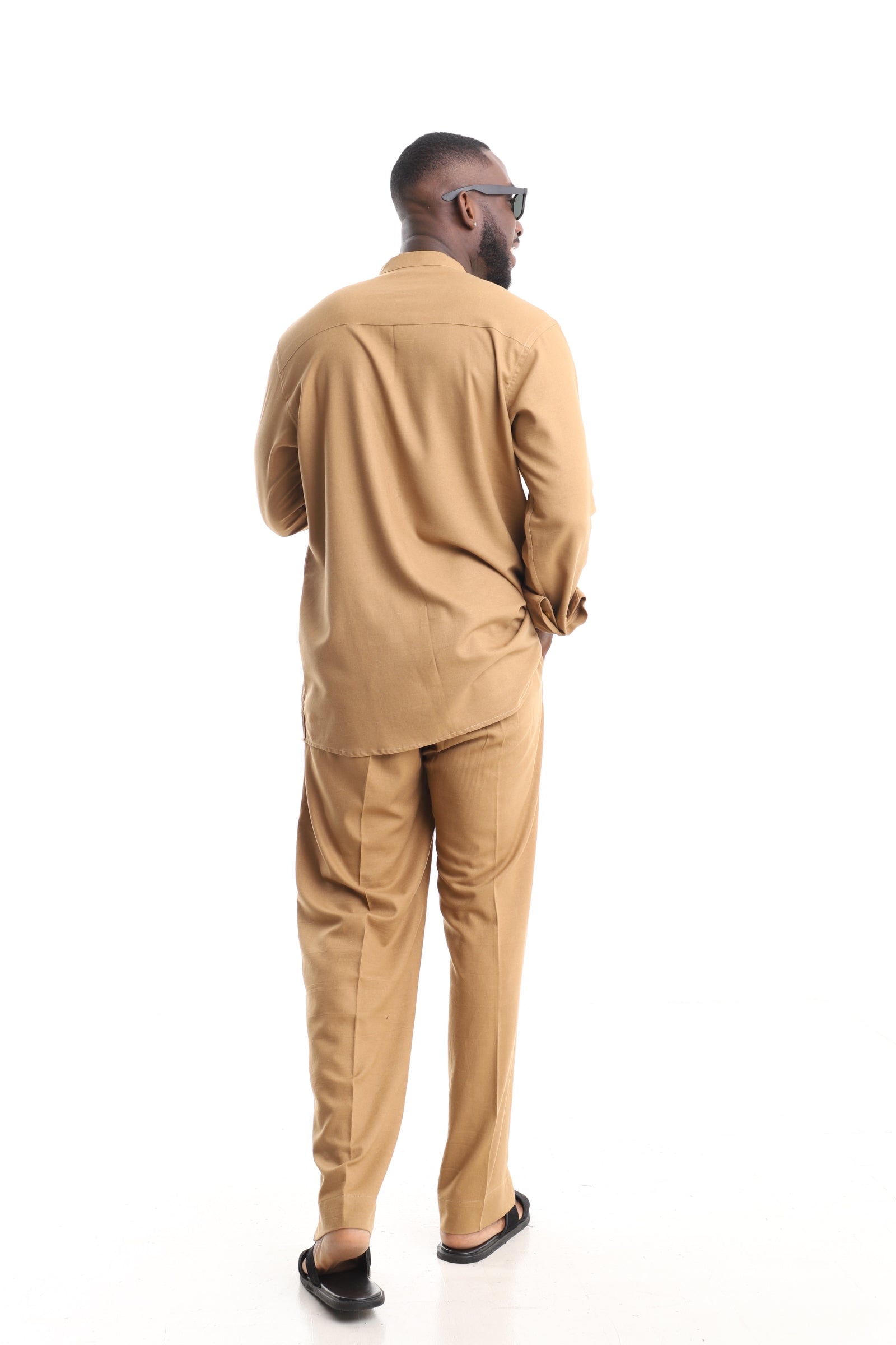 Men’s Luxury Linen Set – Sand Beige
