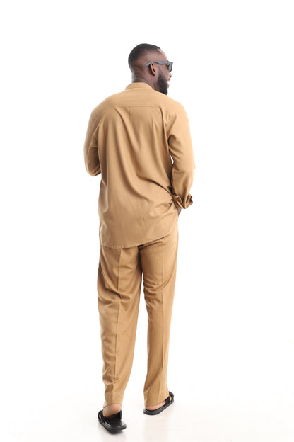Men’s Luxury Linen Set – Sand Beige