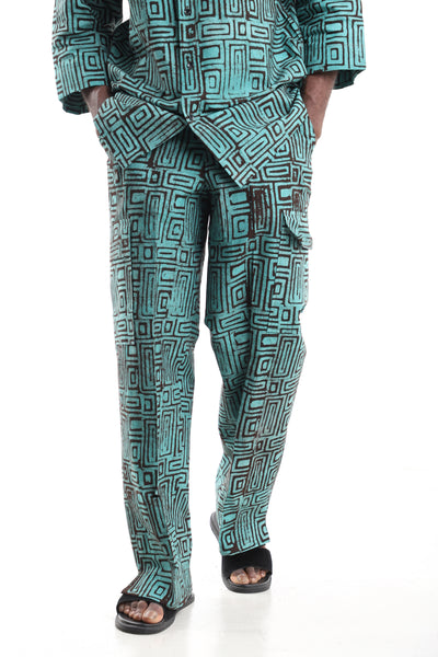 Men’s African Adire Cargo Trousers