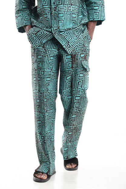 Men’s African Adire Cargo Trousers