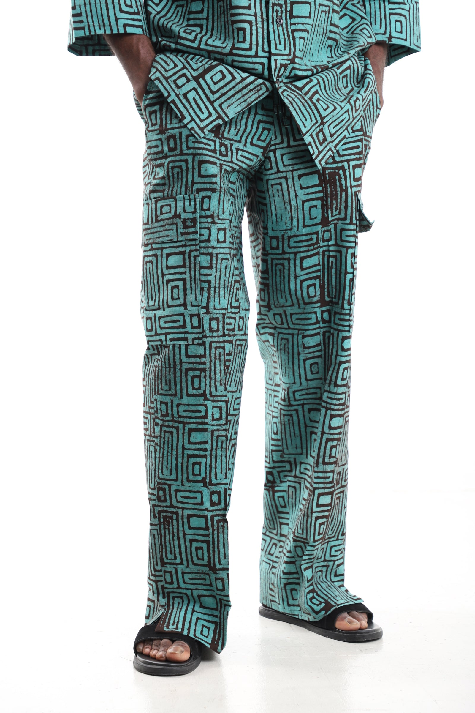 Men’s African Adire Cargo Trousers