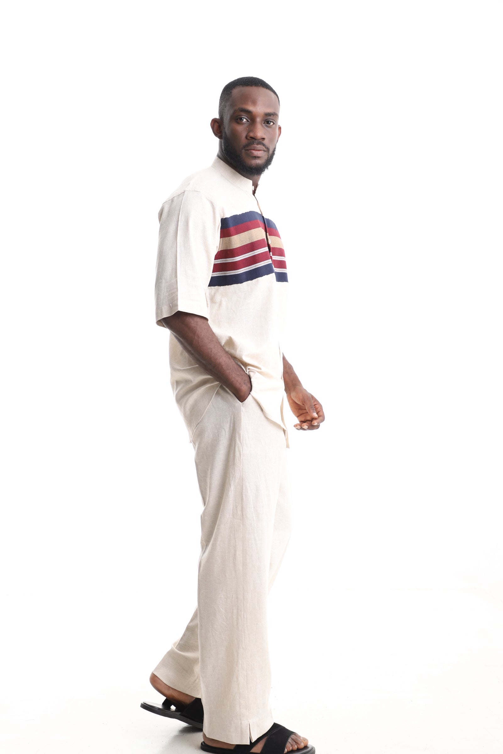 Men’s Cream Linen Two-Piece Outfit