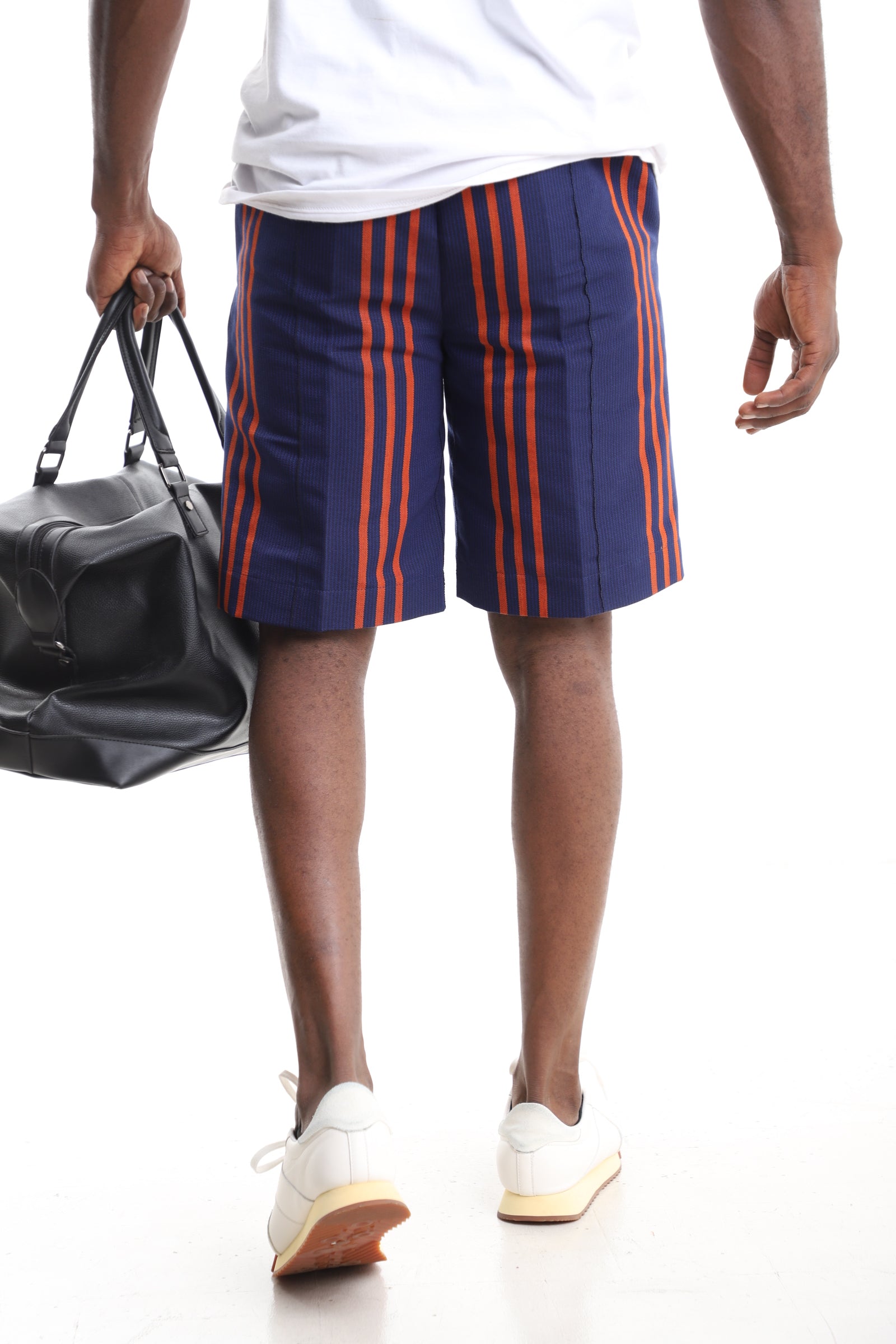 Men’s Royal Blue & Orange Aso-Oke Shorts