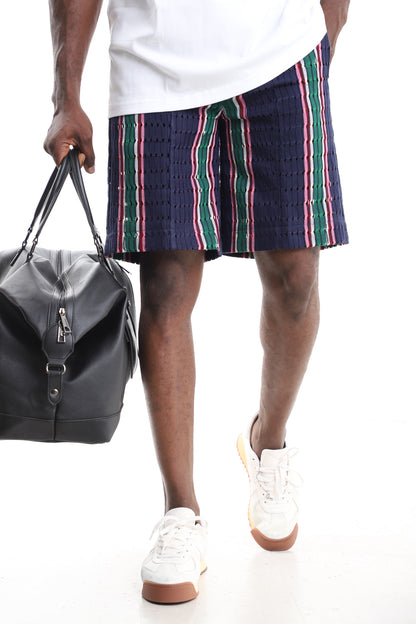 Men’s Perforated Aso-Oke Cargo Shorts
