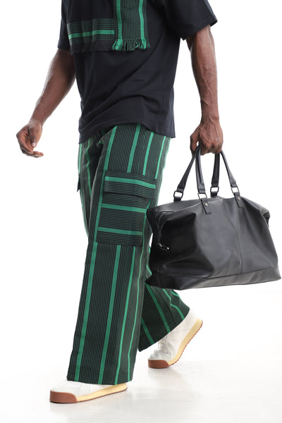 Men’s Emerald Green Aso-Oke Cargo Pants