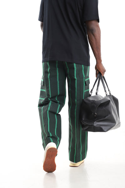 Men’s Emerald Green Aso-Oke Cargo Pants