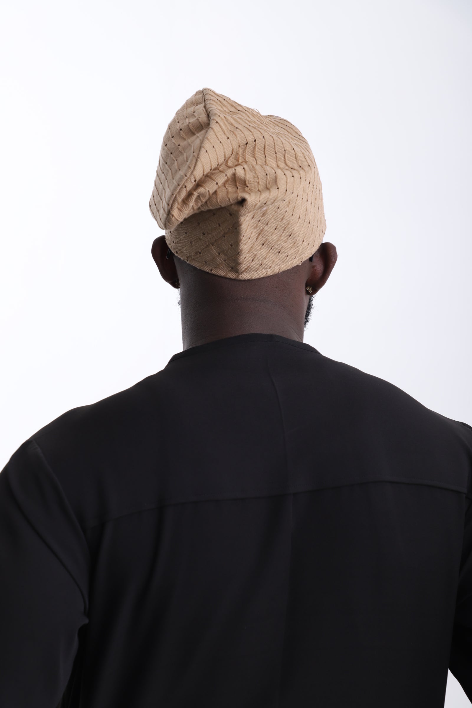 Beige Aso-Oke Cap