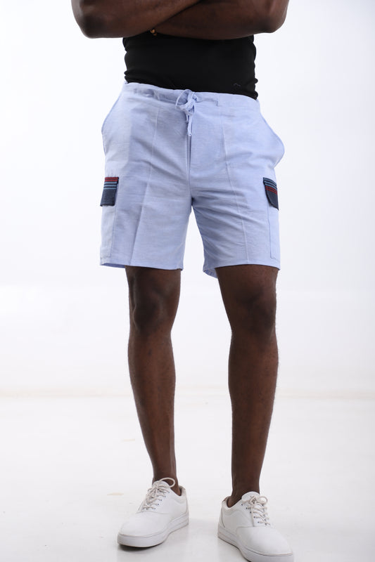 Premium Sky Blue Linen Shorts