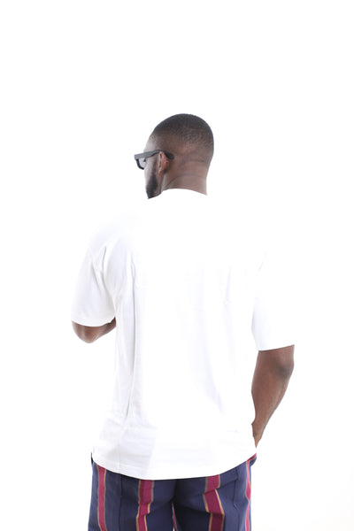 King Kaftan Contrast Pocket Oversized Pure Cotton T-Shirt – Back View – African men's fashion Nigeria