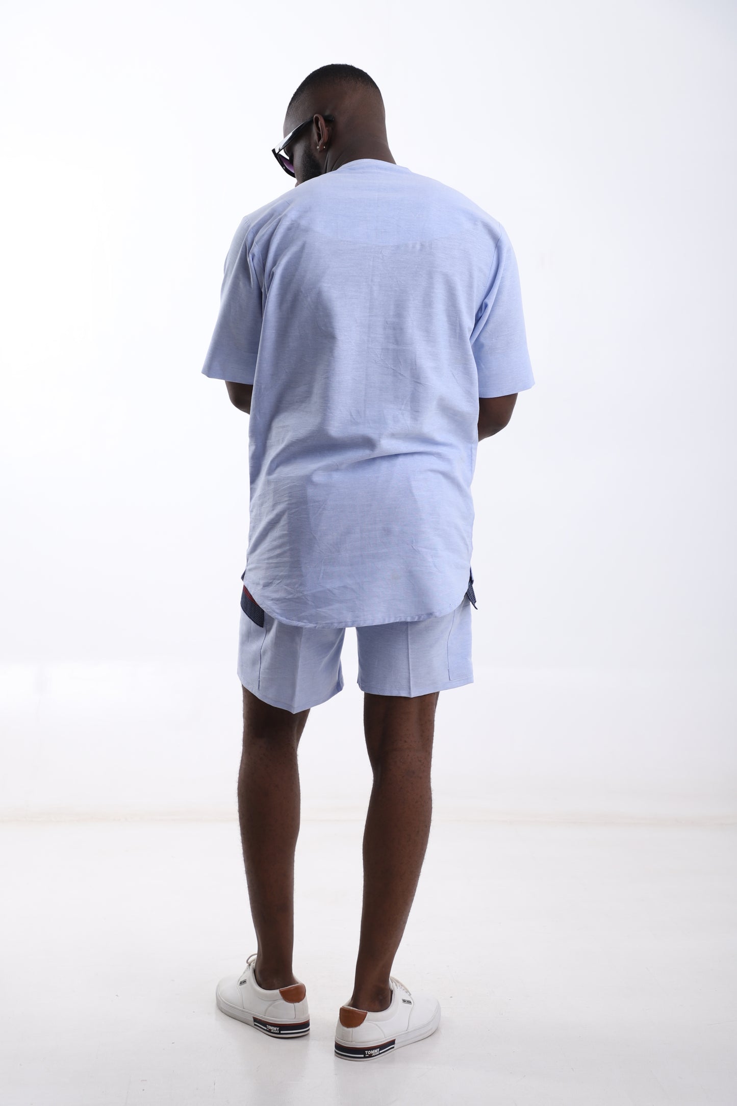 Sky Blue Linen Two-Piece Set