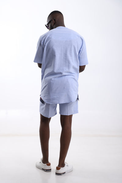 Sky Blue Linen Two-Piece Set