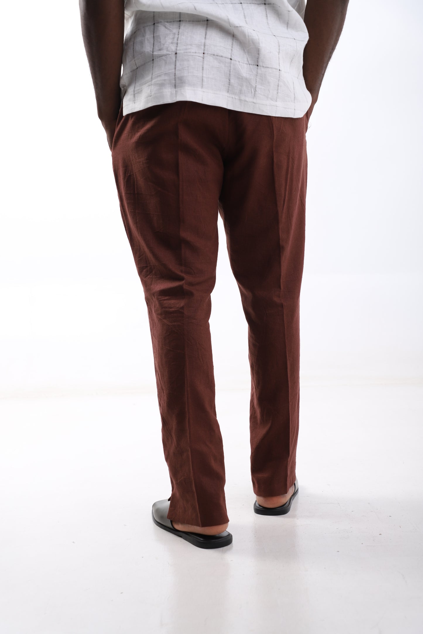 Rust Brown Linen Trousers