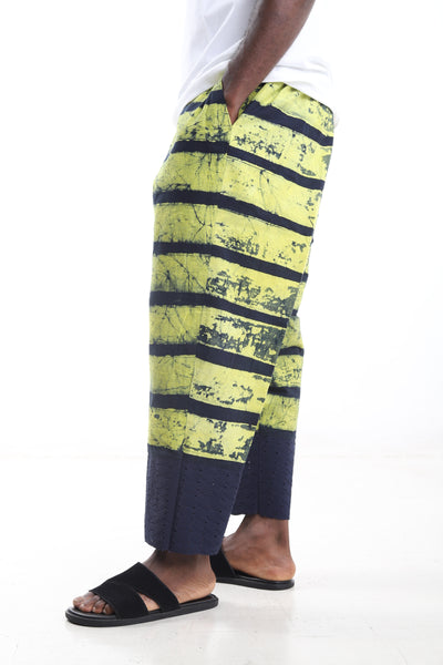 Striped Batik Cotton Adire Tapered Pants