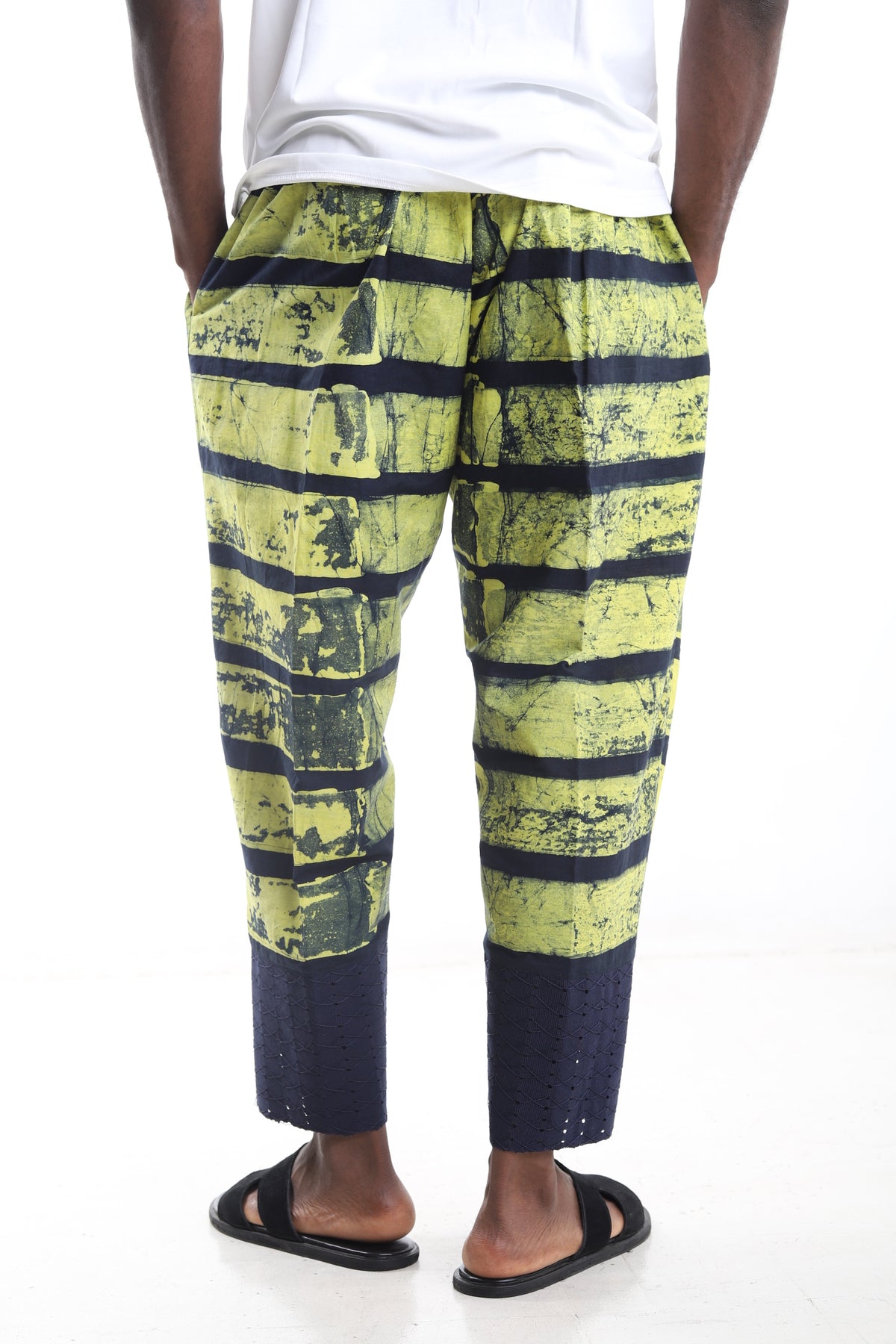 Striped Batik Cotton Adire Tapered Pants