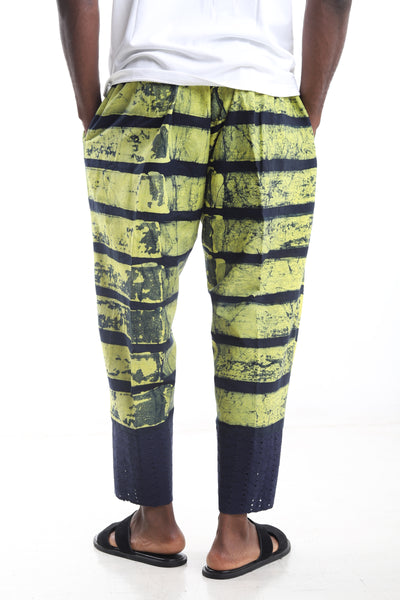 Striped Batik Cotton Adire Tapered Pants