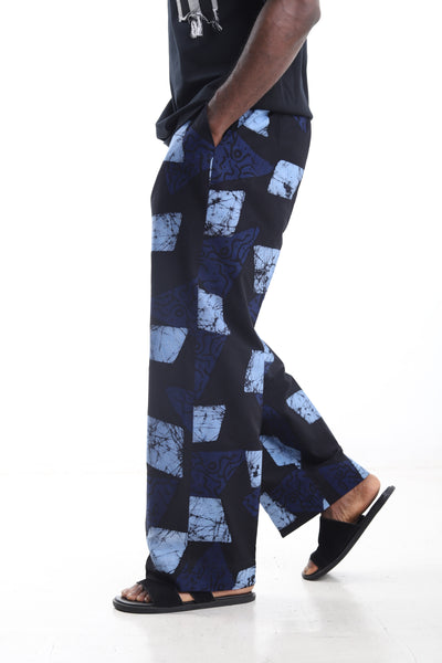 Geometric Print Cotton Adire Baggy Pants