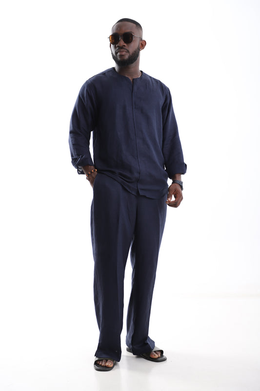 Deep Navy Linen Set