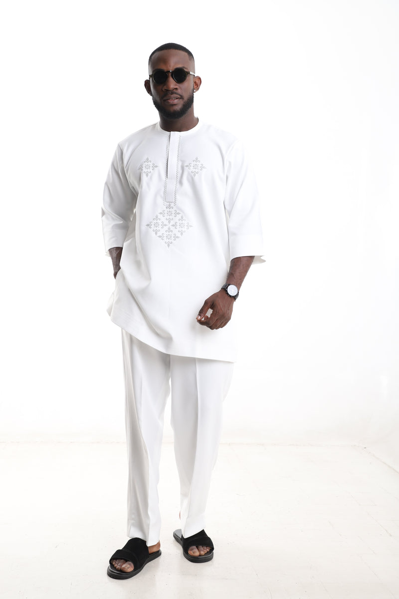 Cotton White Senator Wear Set