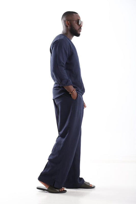 Deep Navy Linen Set
