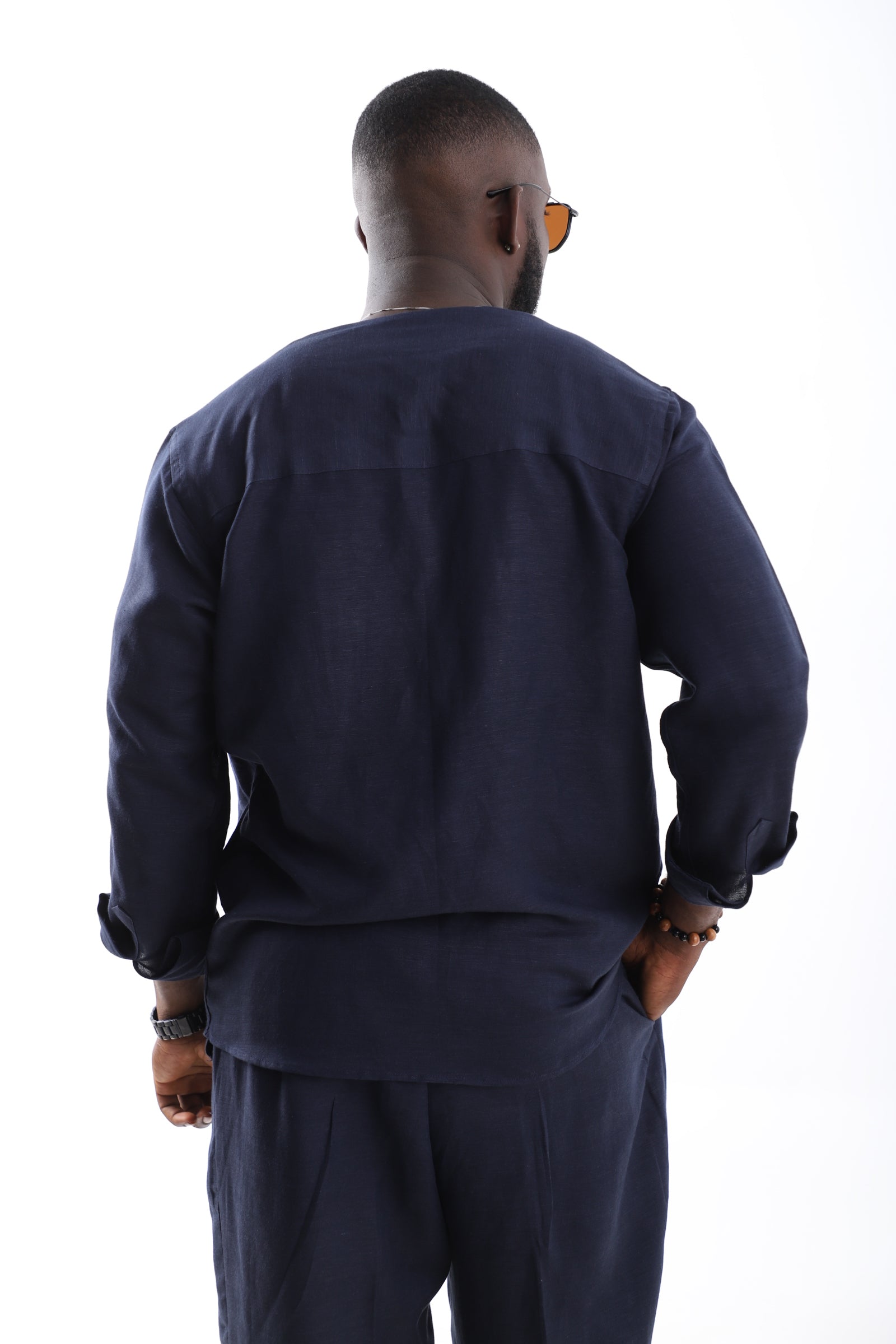 The Navy Blue Linen Shirt