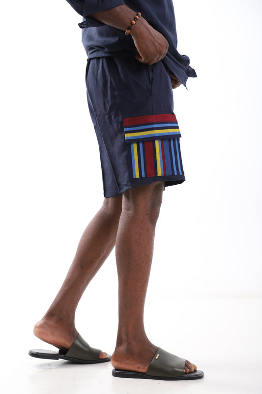 Midnight Blue Linen Shorts