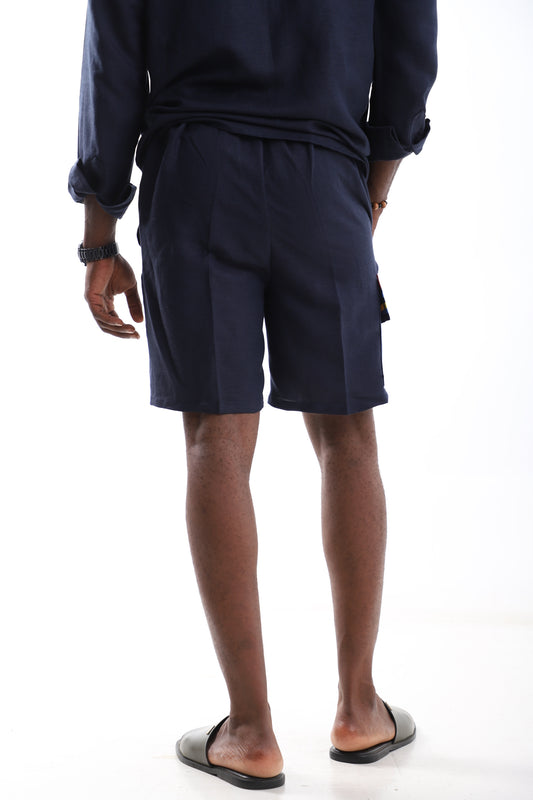Midnight Blue Linen Shorts