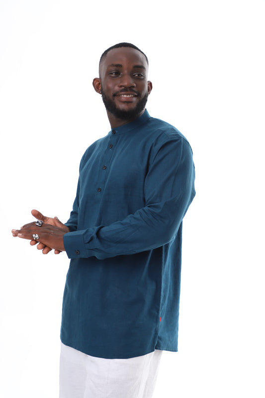 Deep Teal Linen Shirt