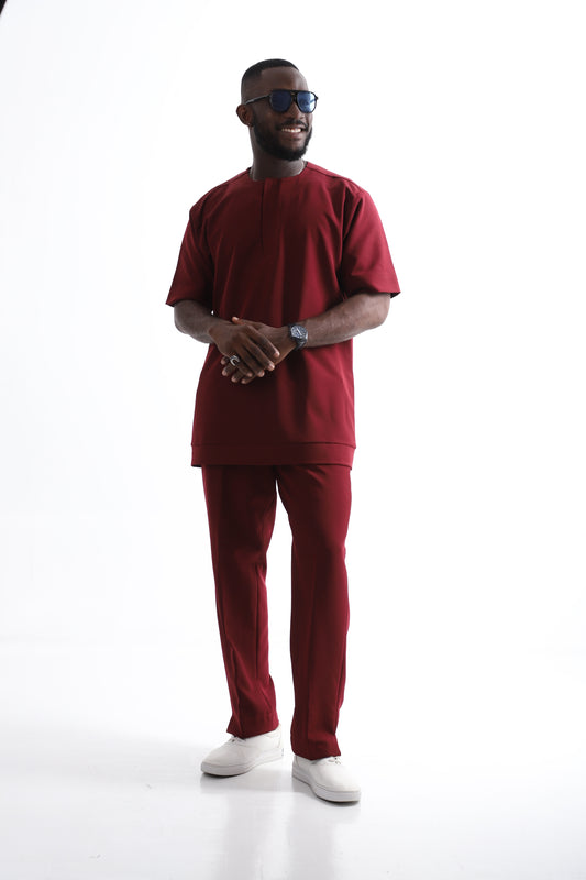 Bold Burgundy Two-Piece Ensemble