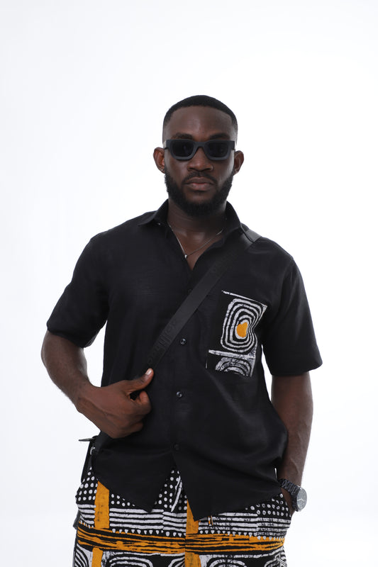 Sun Core Black Linen Shirt
