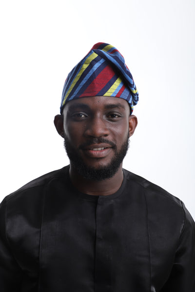 The Heritage Stripe Aso-Oke Cap – Bright. Bold