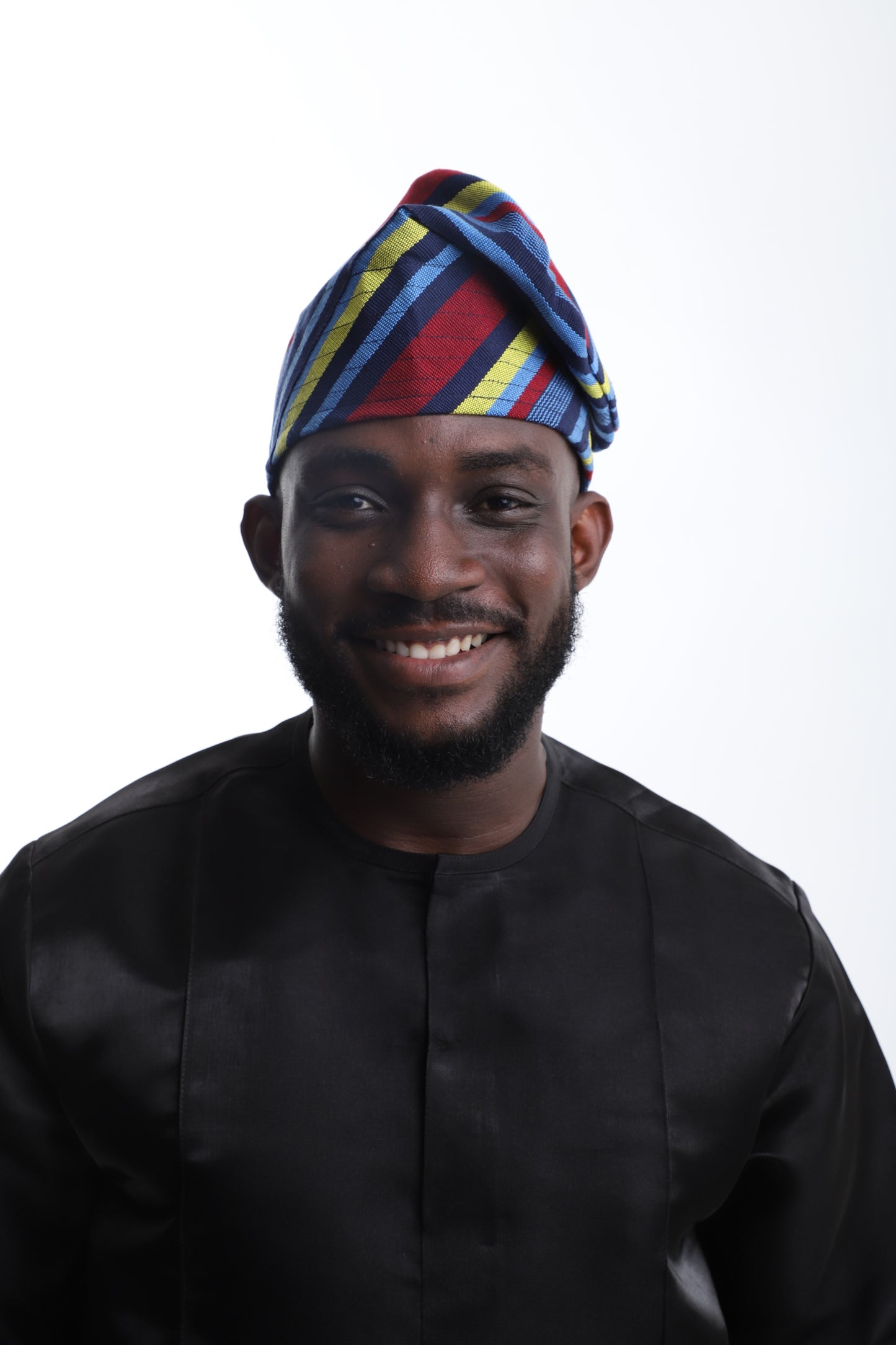 The Heritage Stripe Aso-Oke Cap – Bright. Bold