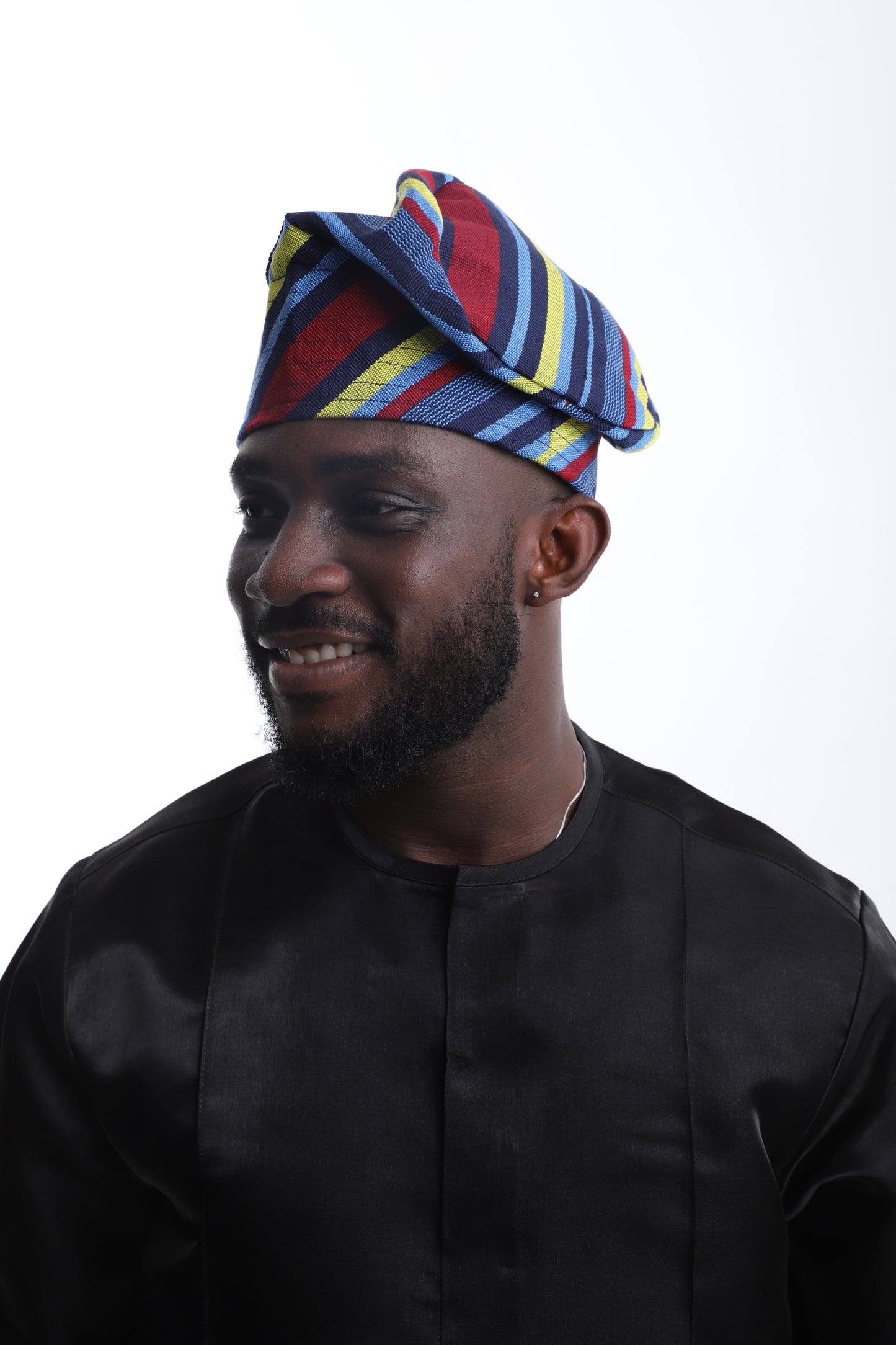 The Heritage Stripe Aso-Oke Cap – Bright. Bold